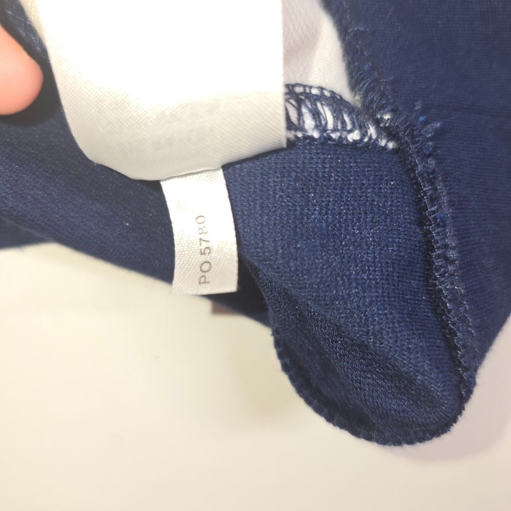 Belyn Key Women's Navy White Stripe Raglan Long Sleeve Top Size M Rayon Golf‎ - Picture 15 of 16